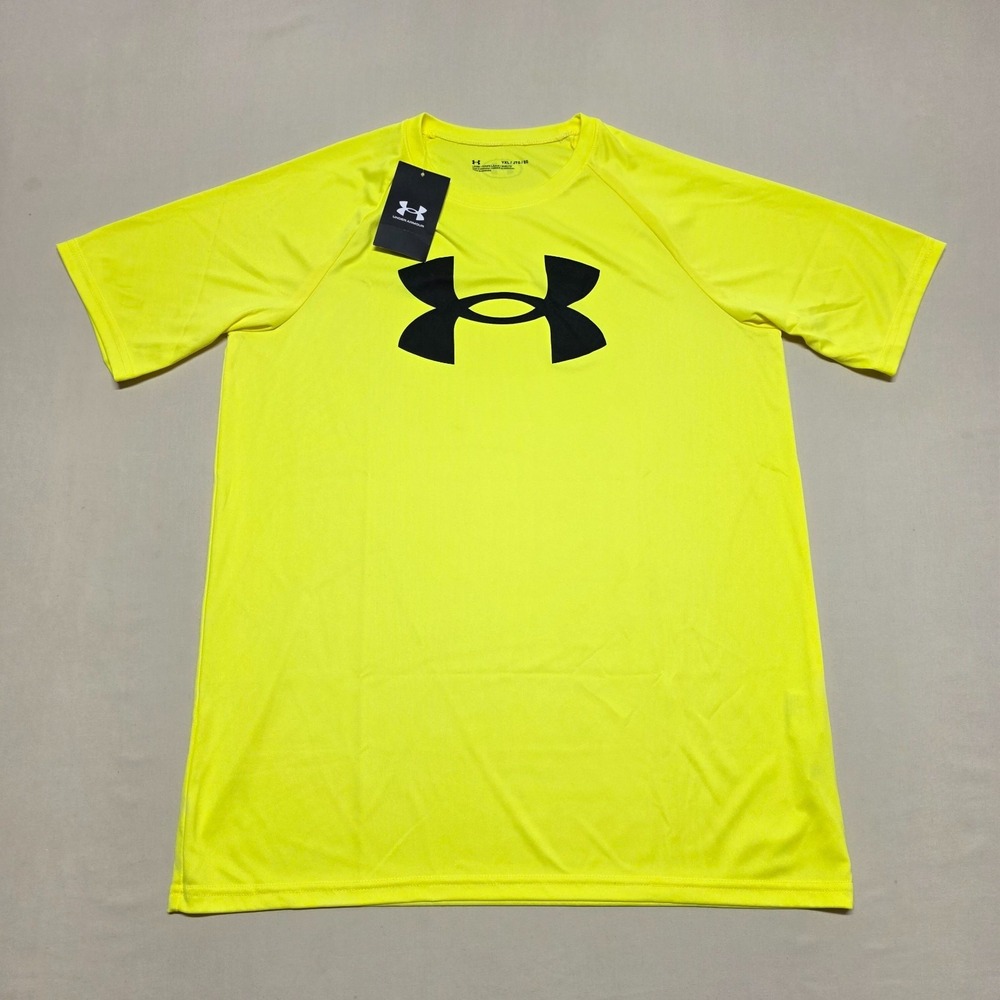 Under Armour Youth XL Neon Yellow Short Sleeve Loose Fit Activewear T-Shirt